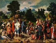 Lucas van Leyden Healing of blind man of Jericho painting